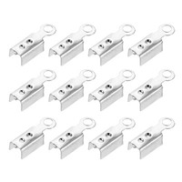 200 StüCk Faltbare Kordelenden, 10,2X2,5Mm, Weiß, FüR Lederhandwerk
