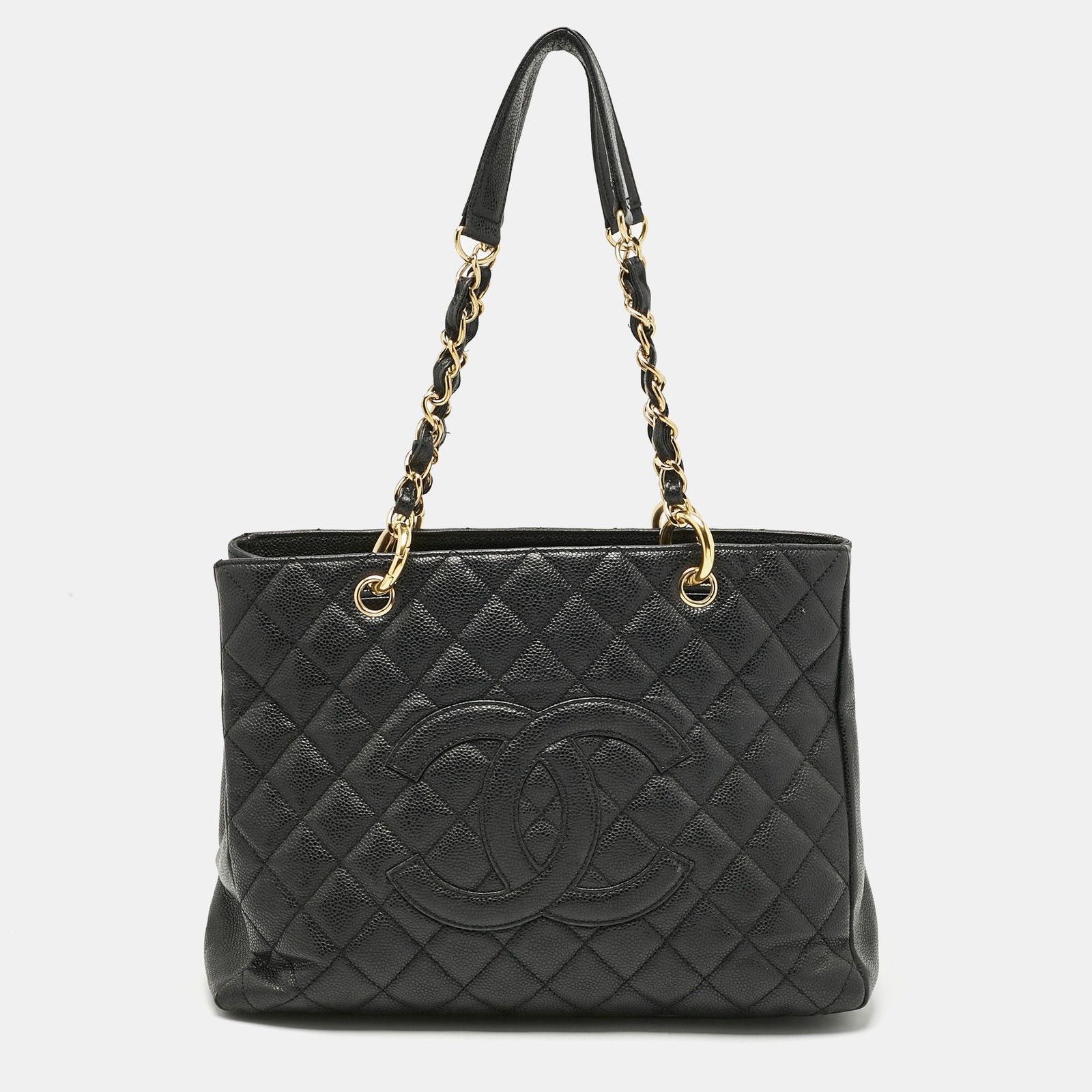 Chanel Black Quilted Caviar Leather GST Tote Bag  