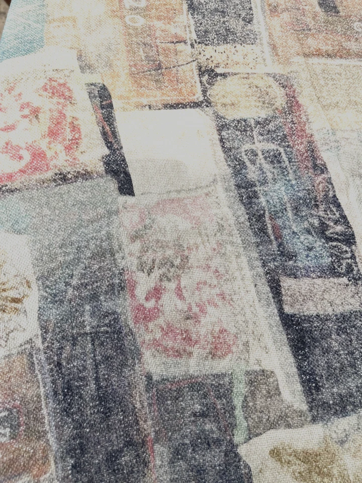 Italian Designer Fabric by Lyria Handmade Rustic Linen MCM Tuscany 60x60 - Image 2 of 4