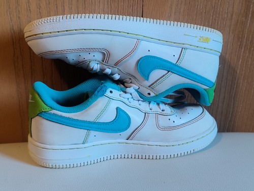 Nike Air Force 1 LV8 Low Dunk White/Baltic Blue-Action Green (FJ4807-100) SZ 2Y - Picture 12 of 17