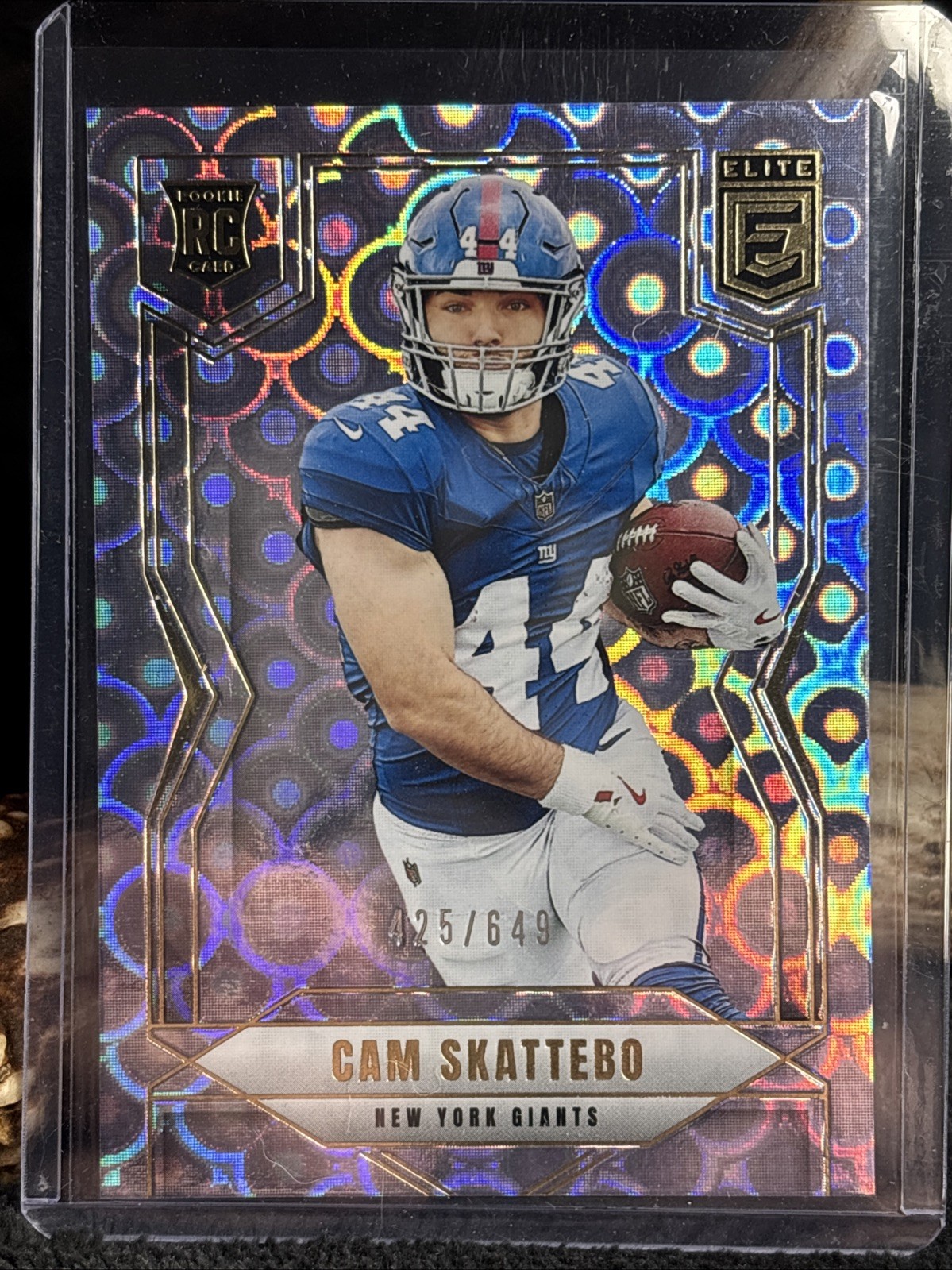 2025 Donruss Elite - Rookies Cameron Skattebo #153 Lavender Pyramids /649 (RC)