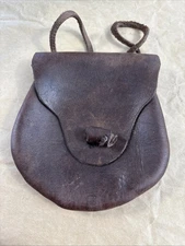 Antique brown Leather Bag,  muzzleloading hunting  possible bag,black powder