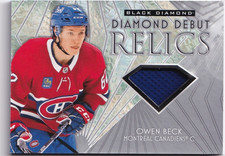 2023-24 Black Diamond Hockey Owen Beck Diamond Debut Relics Jersey Card
