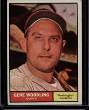 1961 Topps #275 Gene Woodling, Vg, Washington Senators, B