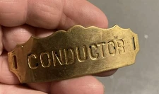 Early Brass Railroad Conductor Hat Badge