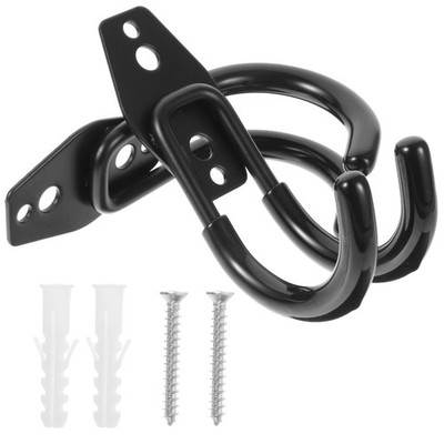 2Pcs Durable Metal Tool Hooks Black Multi Function Wall Organizer Storage