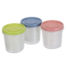 3 PCS Kimchi Crisper Box Double Layer Drainage Basket Food Strainers Colander