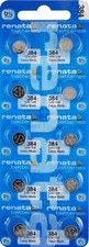 Ten (10) Renata 384 Watch Battery SR41SW SWISS MADE, 0% MERCURY