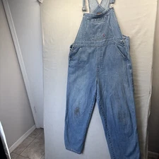 Vtg Route 66 Blue Denim Bib Carpenter Jean Womens Sz L  17/18 90s grunge
