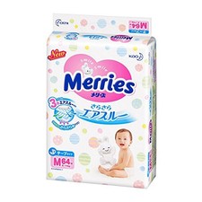 KAO Merries Japan-Baby Diapers AIR THROUGH M 64 pieces Disposable A93817