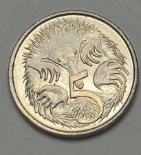 Lightly Circulated 2010 Australia 5 Cents – Echidna – QEII – Copper-Nickel