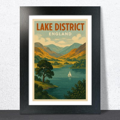 Lake District, England Reiseposter. Wandbilddruck