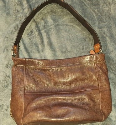 Fossil Chocolate Brown University of Tennessee Vols Volunteers Leather Purse Bag