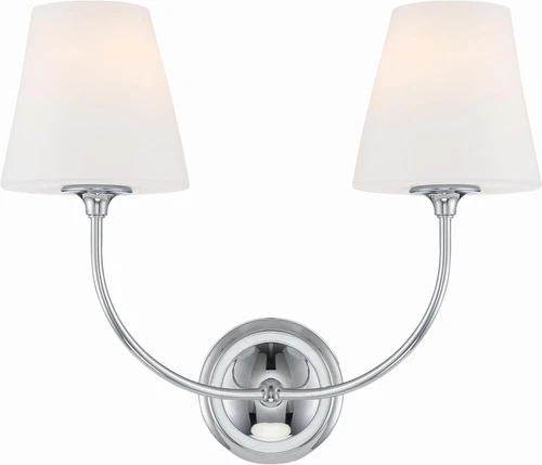 Libby Langdon Sylvan Polished Chrome 2-Light Wall Sconce - Picture 1 of 7