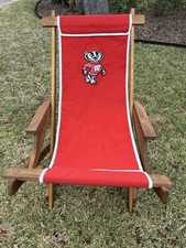 Wisconsin Bucky Badger Natural Oak Sling Back...