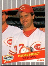 1989 Fleer #629 Pitcher Perfect (Tom Browning) Cincinnati Reds