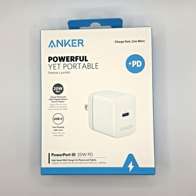 Anker PowerPort III 20W USB-C Fast Charge High-Speed Wall Charger Brick - SEALED