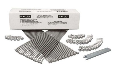 Excel Front Spoke and Nipple Set 9 Gauge 36 Silver for Powersports