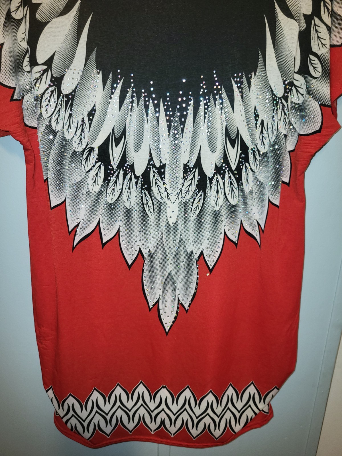 Ameri Mode Womens Red Feathers rhinestone Crystal… - image 3