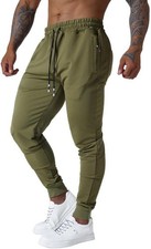 Men's Workout Jogger Sweatpants with Zipper Pockets Drawstring Waist S-2XL