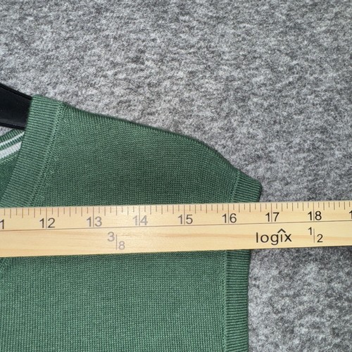 Men’s L Cutter & Buck Golf Green Sweater V Neck Vest Masters Green - Picture 7 of 8