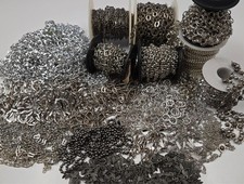 Large Silver Tone Chain Lot Spools Chunky Repurpose Jewelry Making Mixed