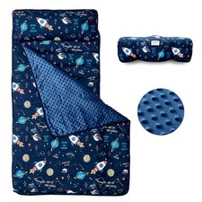 Toddler Nap Mat, Rollup Design Kid Sleeping Mat with Removable Pillow  Minky...