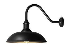 24" Extra Large Vintage Gooseneck Barn Light with Dusk to Dawn Sensor, Farmho...