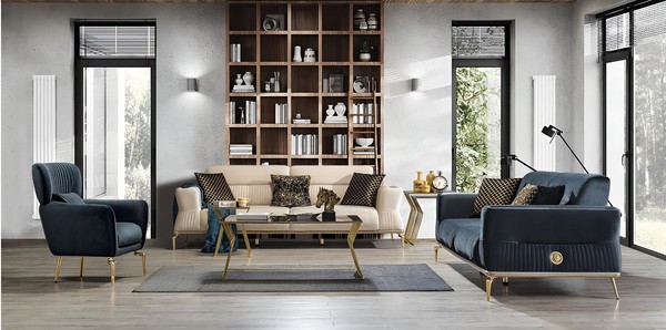 LuxuriöSe Wohnzimmer Polstergarnitur Designer Stoffsofas Sessel-image