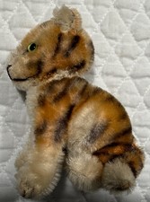 Steiff VINTAGE Sitting Tiger Cub 4" No Tags Moveable Head Turns CUTE