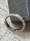 ANTIQUE Smoky Quartz Half Eternity Band Gold Wash Silver Ring by NEMCO size 6.75 — photo 1