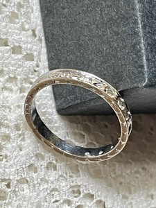 ANTIQUE Smoky Quartz Half Eternity Band Gold Wash Silver Ring by NEMCO size 6.75
