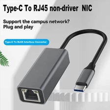 1000Mbps USB Type-C Ethernet Adapter RJ45 Network Card for Internet Cable