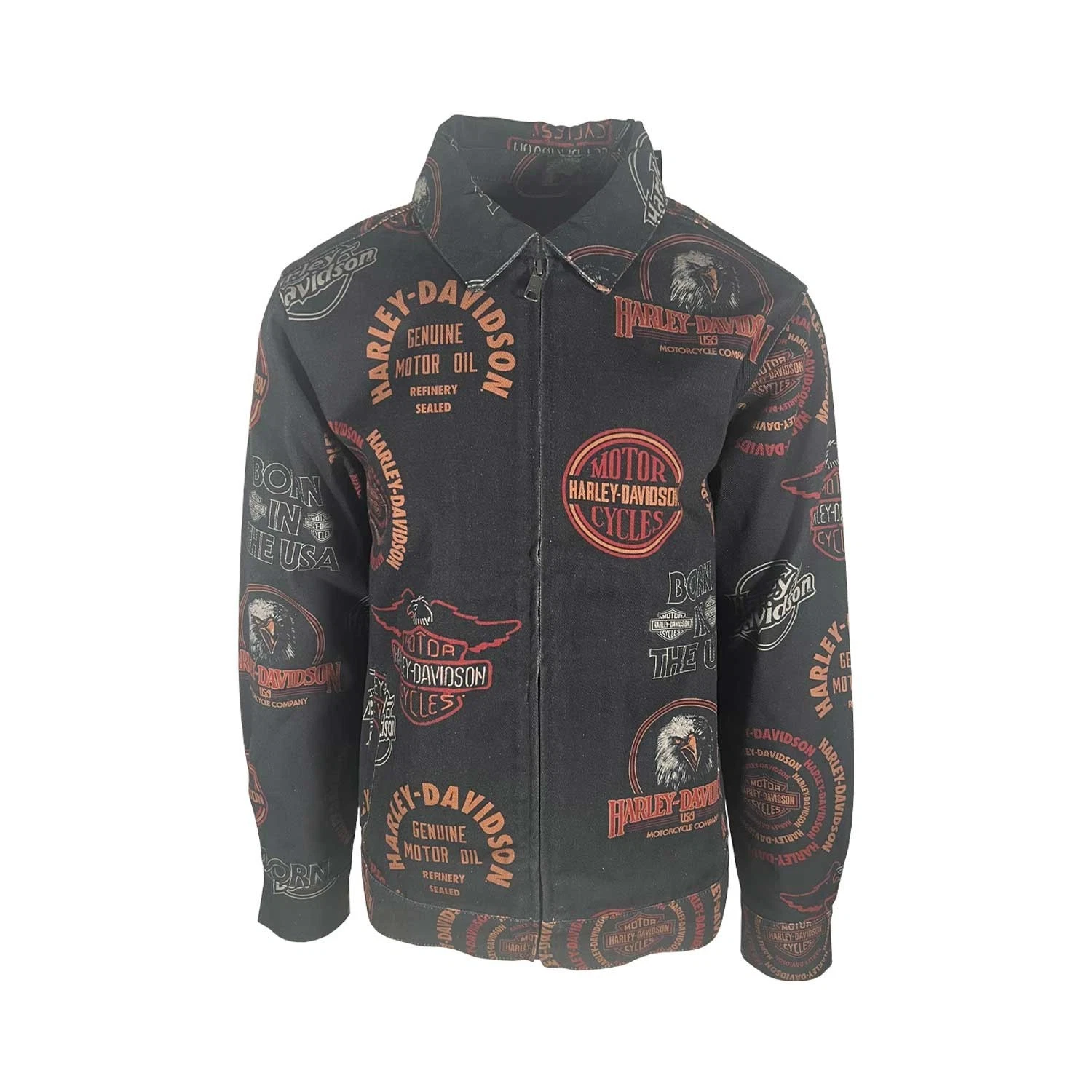 90,00s アメカジ　HARLEY-DATIDSON JACKET HARLEY DAVIDSON ORANGE JACKET – paywithvisa