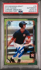 2015 Bowman Draft Kyle Tucker 1st Chrome Green IP Auto /99! Auto PSA10! Dodgers!