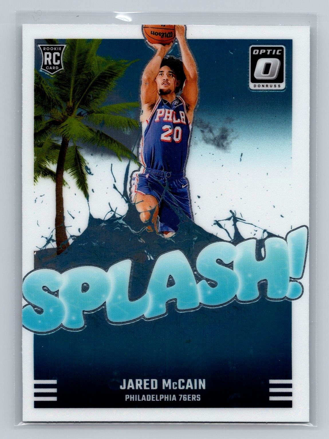 Jared McCain 2024-25 Donruss Optic #3 Splash! Philadelphia 76ers