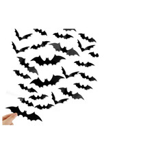 Diyasy Bats Wall Decor 120 Pcs 3D Bat Halloween Decoration Stickers For Home