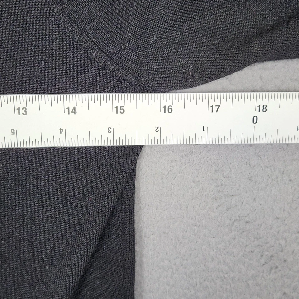 Lauren Ralph Lauren Dress Womens Large Black Merino Wool Fit & Flare 3/4 Sleeve - Image 3 of 4