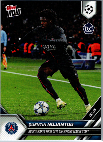 2025-26 Topps Now UCL #58 Quentin Ndjantou RC se oxida Campeones de la UEFA Inicio - Imagen 1 de 2