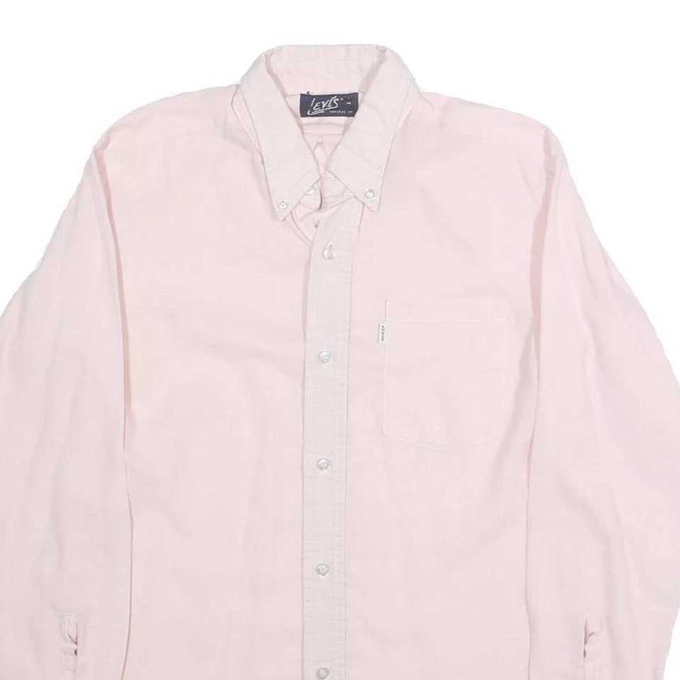 LEVI'S Hommes Rose Coton Boutonnière Chemise M Classique Décontracté Long Manche - Photo 2/4