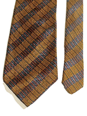 Altea Milano Silk Tie Made in Italy Yellow Blue Stripe