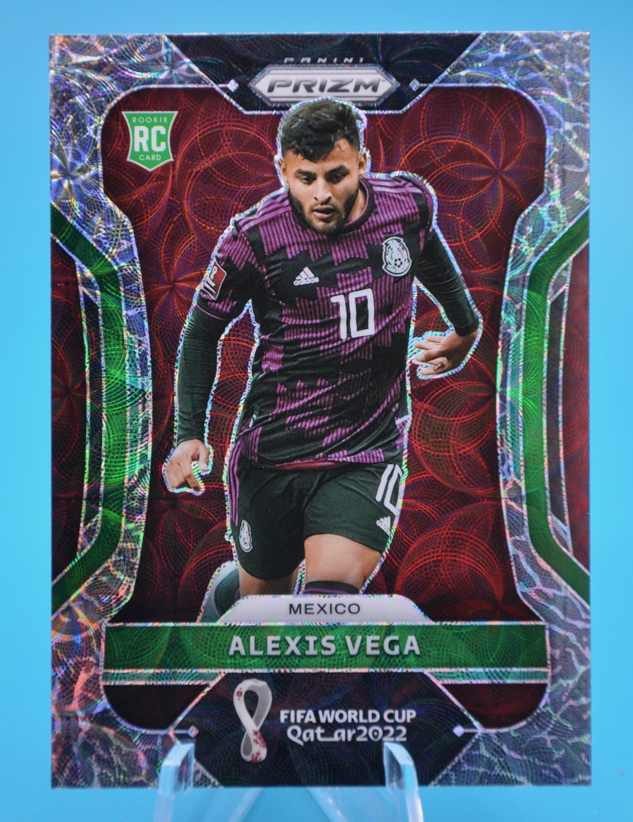 2022 Panini Prizm World Cup Alexis Vega Elephant Choice Prizm RC #142 Mexico SSP