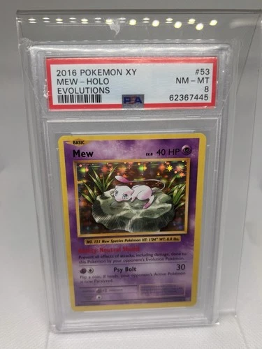 Pokémon Mew TCG Card Holo Rare, 53/108, XY Evolutions PSA 8