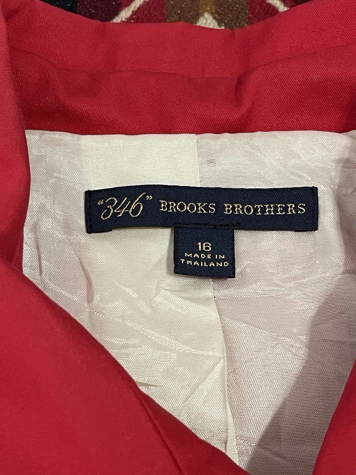 Blazer Brooks Brothers 346 vermelho tamanho 16 100% lã forrado peito duplo T44 - Imagem 4 de 4