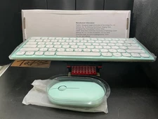 wireless keyboard and mouse light green teal 2pc new inbox 📦