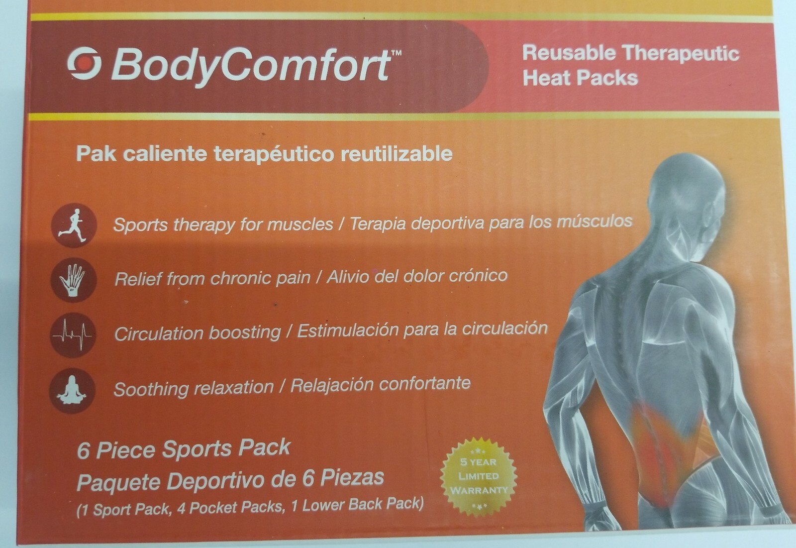 BODY COMFORT REUSABLE THERAPEUTIC HEAT PACKS 6 PIECE SPORTS PACK eBay