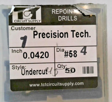 TCT REPOINTED DRILLS UNDERCUT 58 0.0420" DIA 0.394" FLUTE LOT OF 50 