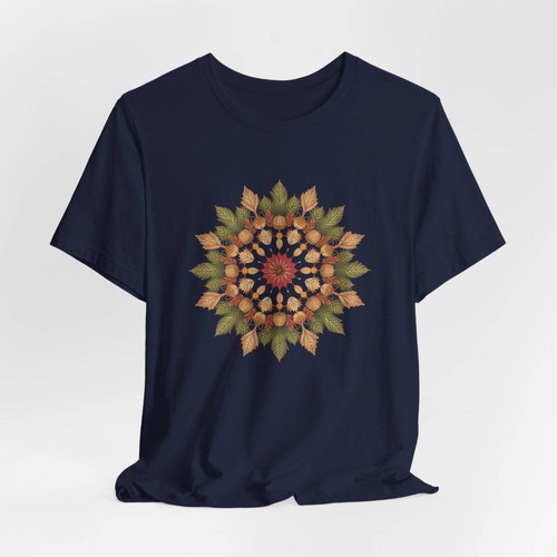 Autumn Leaves Mandala Thanksgiving T-Shirt - Autumn Leaves Thanksgiving T-Shirt
