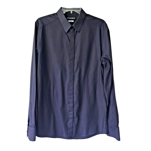 Dolce & Gabbana Gold Series Dress Shirt Mens 16/41 Black Fitted Made in Italy