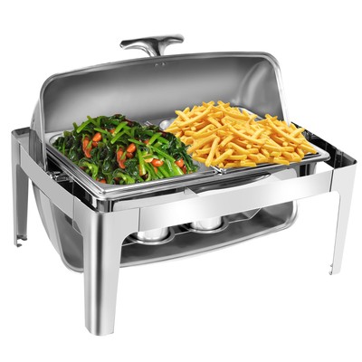 Stainless Steel  Roll Top Chafing Dish Buffet Set 9.5QT for Catering Food Warmer